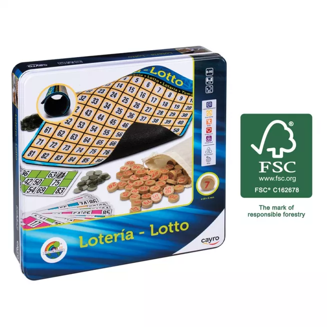 Дерев'яне лото у металевій коробці