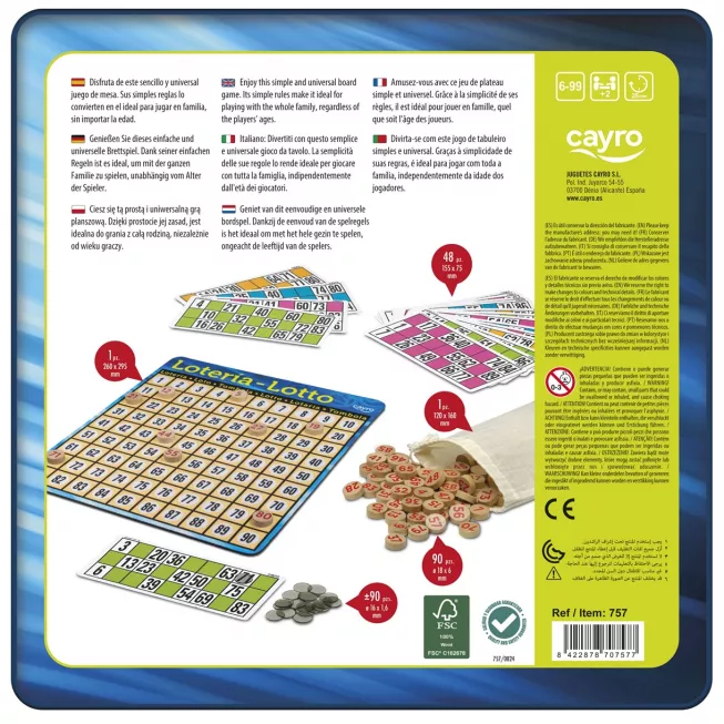 Дерев'яне лото у металевій коробці