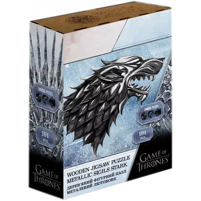 Фігурний дерев'яний пазл Гра Престолів Лютововк Примара XL