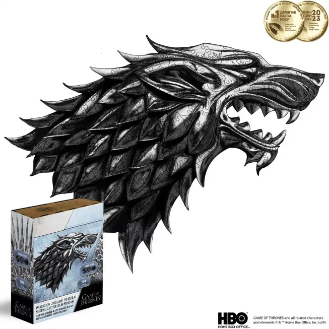 Фігурний дерев'яний пазл Гра Престолів Лютововк Примара XL