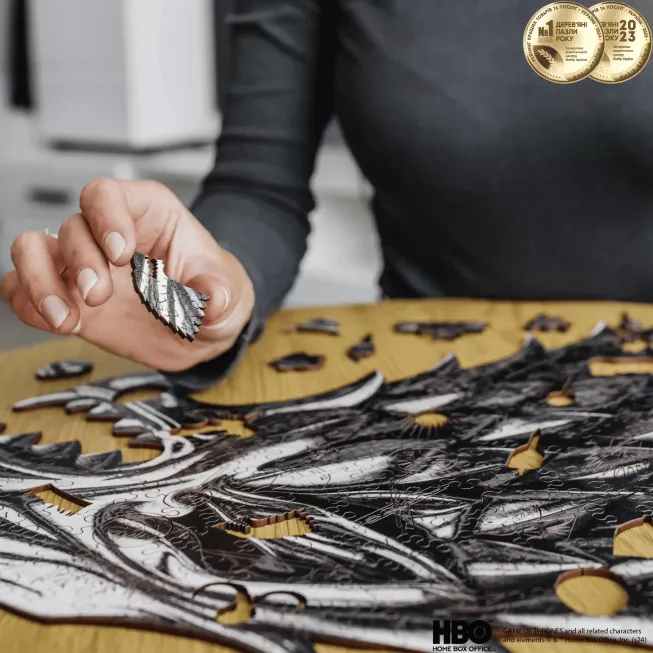 Фігурний дерев'яний пазл Гра Престолів Лютововк Примара XL