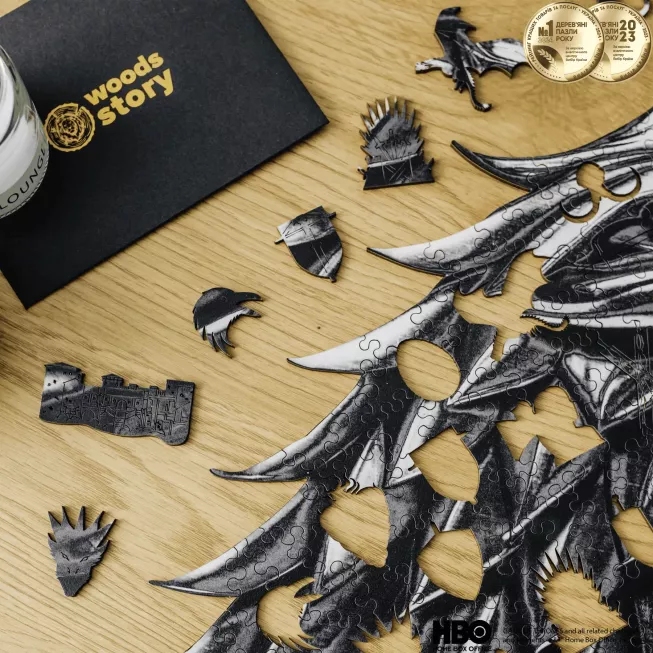 Фігурний дерев'яний пазл Гра Престолів Лютововк Примара XL