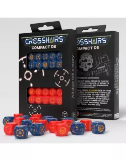Набір кубиків Crosshairs Compact D6: Cobalt & Red Dice Set