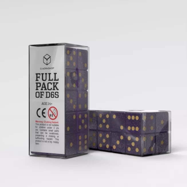 Набір кубиків Full Pack of D6s: Shimmering Purple&Gold