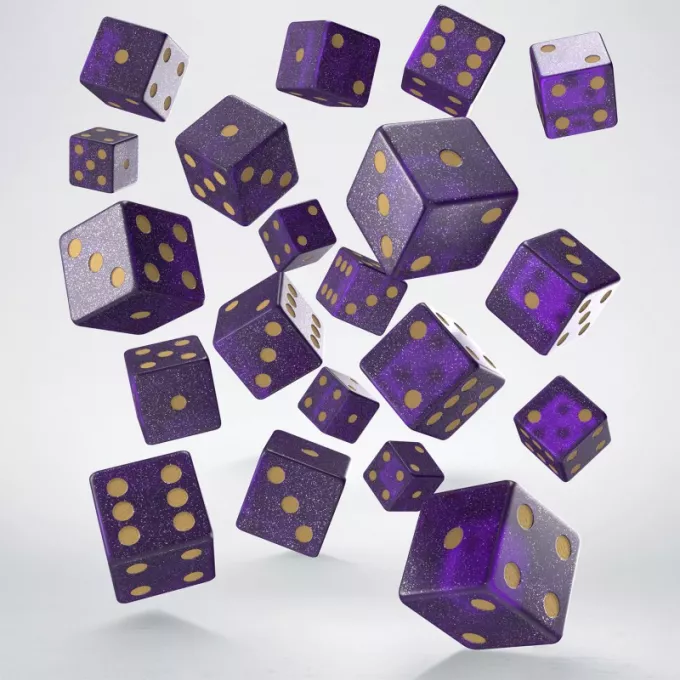 Набір кубиків Full Pack of D6s: Shimmering Purple&Gold
