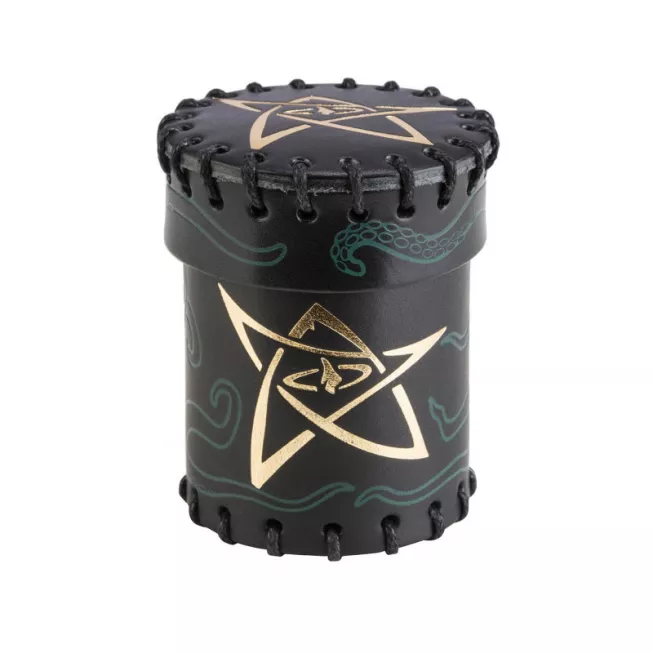Стакан для кубиків Call of Cthulhu Black & green-golden Leather Dice Cup