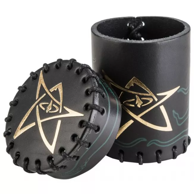 Стакан для кубиків Call of Cthulhu Black & green-golden Leather Dice Cup