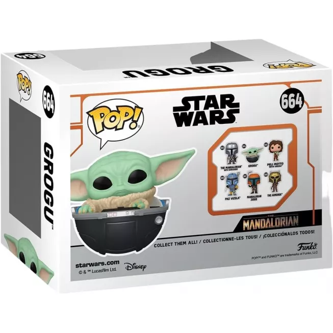 Фігурка Малюк Ґрогу у візочку - Funko POP Star Wars The Mandalorian Grogu in Hover-Pram #664