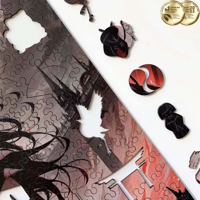 Дерев'яний пазл Аніме (Дівчина в чорному) XL