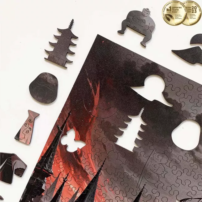 Дерев'яний пазл Аніме (Дівчина в чорному) XL