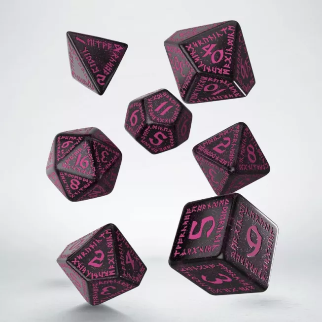 Набір кубиків Runic Shimmering black with magenta Dice Set