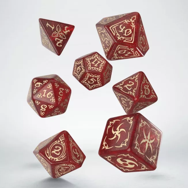 Набір кубиків Tribal Dice Set: Shimmering red & Beige