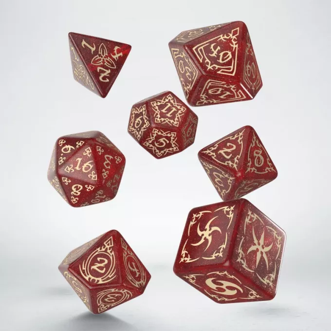 Набір кубиків Tribal Dice Set: Shimmering red & Beige