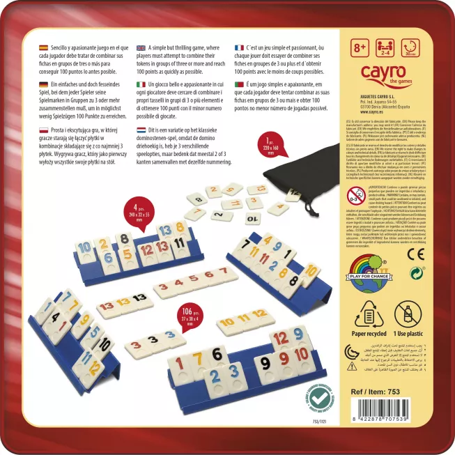 Настільна гра Rummy Classic у металевій коробці (Руммі Класик)