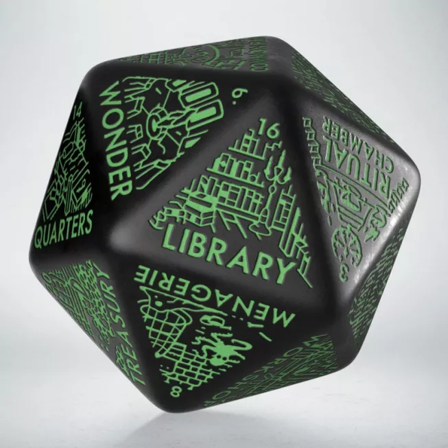 Кубик D20 Dungeon Generator Die: Black&Green (1)