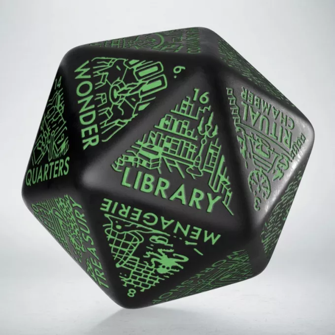 Кубик D20 Dungeon Generator Die: Black&Green (1)