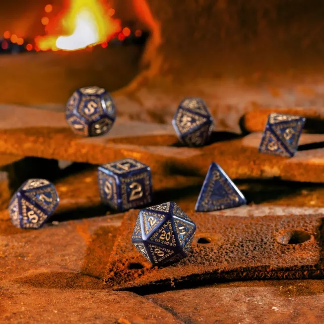 Набір кубиків Runic Mixed-blue & gold Dice Set