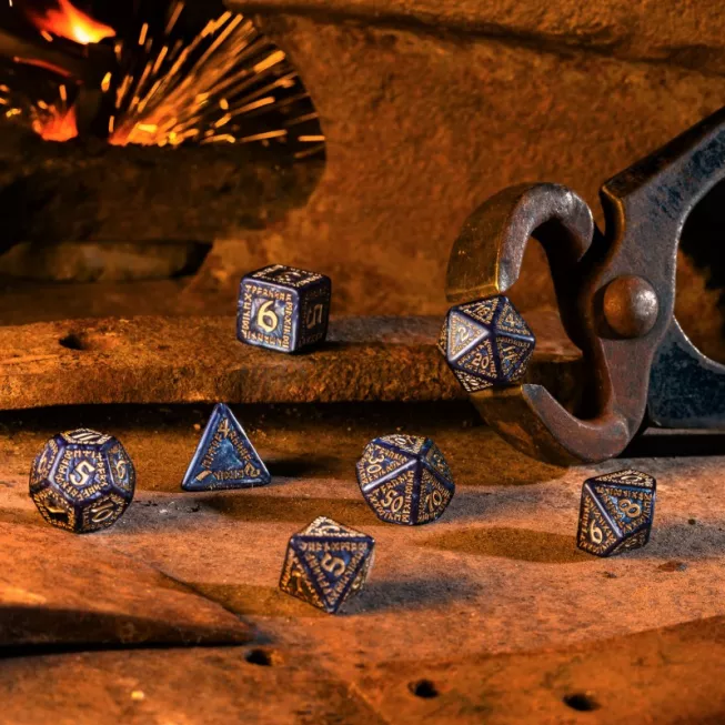 Набір кубиків Runic Mixed-blue & gold Dice Set