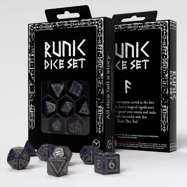 Набір кубиків Runic Mixed-blue & gold Dice Set