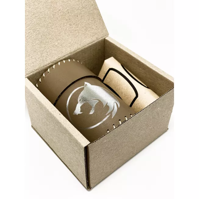 Стакан для кубиків Вовк коричневий Dice Cup