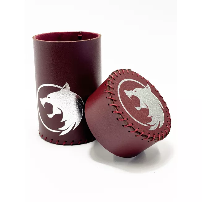 Стакан для кубиків Вовк бургунді Dice Cup