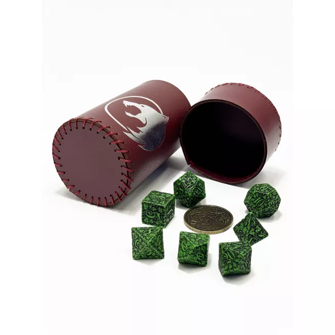 Стакан для кубиків Вовк бургунді Dice Cup