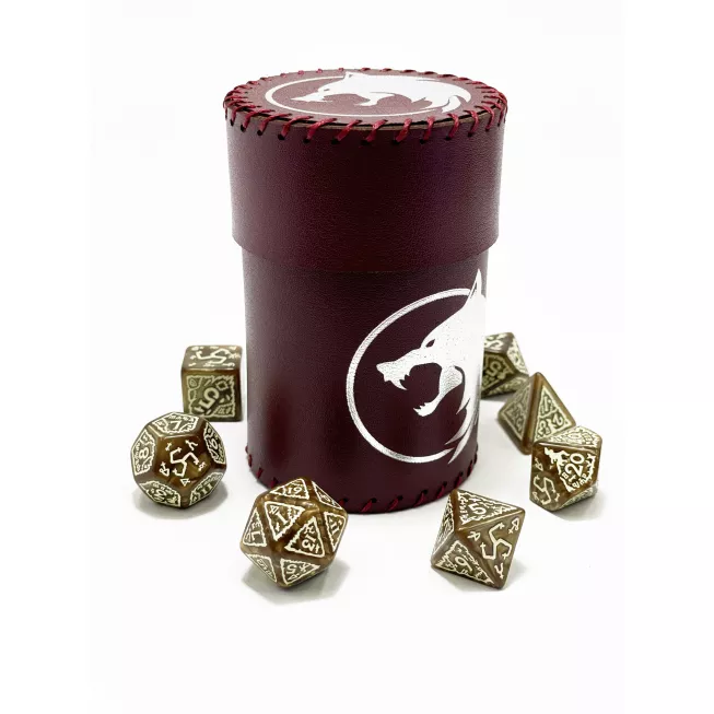 Стакан для кубиків Вовк бургунді Dice Cup