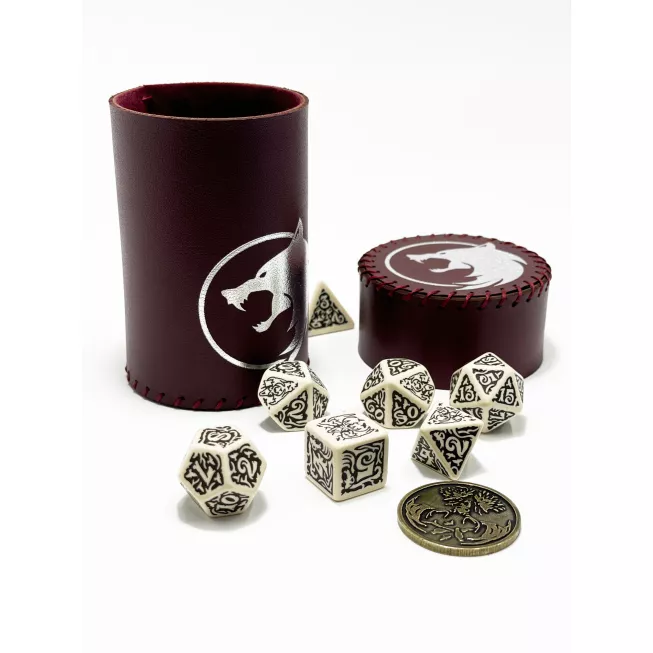 Стакан для кубиків Вовк бургунді Dice Cup