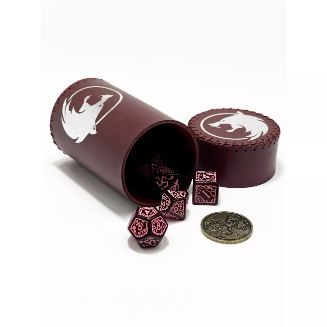 Стакан для кубиків Вовк бургунді Dice Cup