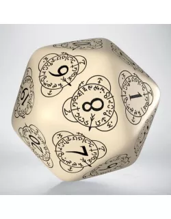 Кубик D20 Level Counter Beige & black Die (1)