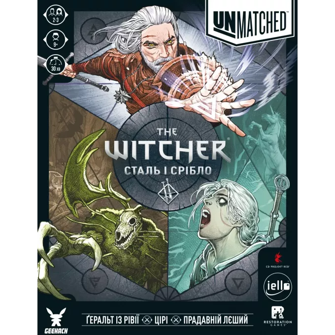 Настільна гра Unmatched: The Witcher. Сталь і срібло (Steel and Silver)