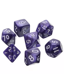 Набір кубиків Violet & White Polyhedral Dice Set