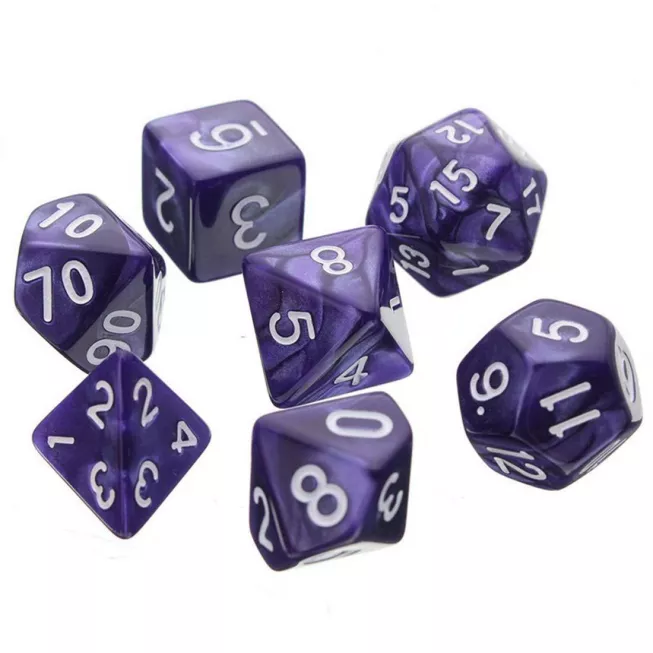 Набір кубиків Violet & White Polyhedral Dice Set: купити за кращою ціною в Україні