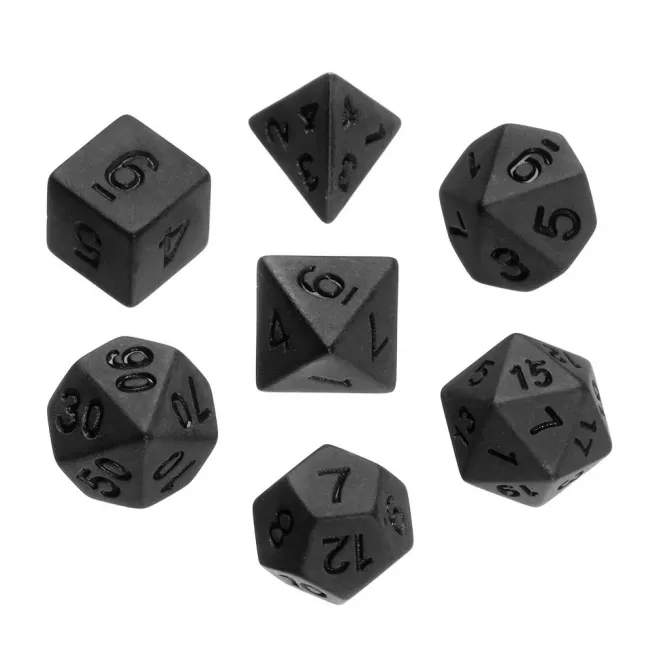 Набір кубиків Black Polyhedral Dice Set: купити за кращою ціною в Україні