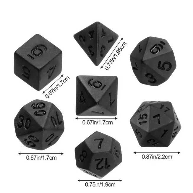 Набір кубиків Black Polyhedral Dice Set: купити за кращою ціною в Україні