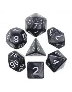 Набір кубиків Obsidian & White Polyhedral Dice Set