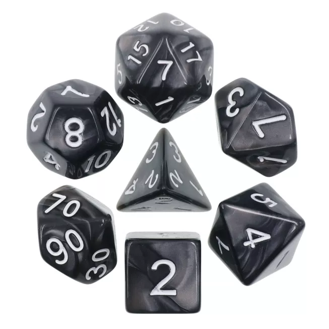 Набір кубиків Obsidian & White Polyhedral Dice Set: купити за кращою ціною в Україні
