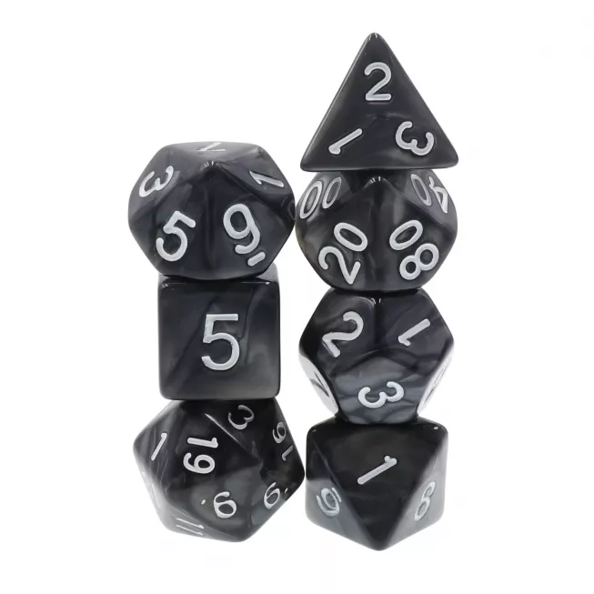 Набір кубиків Obsidian & White Polyhedral Dice Set: купити за кращою ціною в Україні