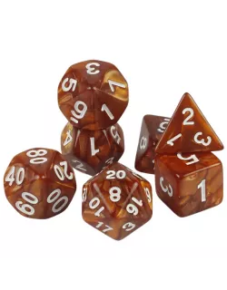 Набір кубиків Amber & White Polyhedral Dice Set