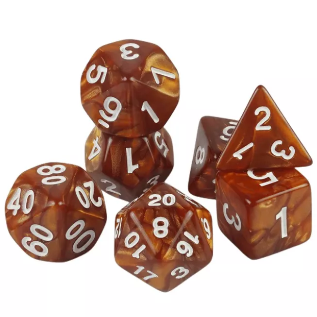 Набір кубиків Amber & White Polyhedral Dice Set: купити за кращою ціною в Україні