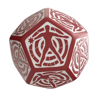 Кубик D12 Hit Location Red & White Die