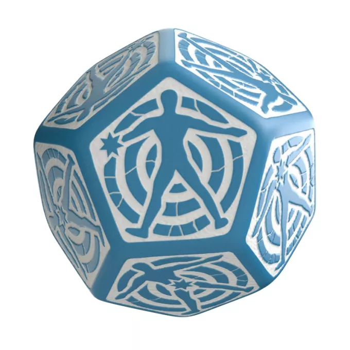 Кубик D12 Hit Location Blue & White Die: купити за кращою ціною в Україні