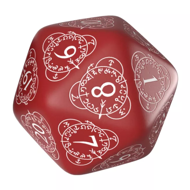 Кубик D20 Level Counter Red & White Die: купити за кращою ціною в Україні