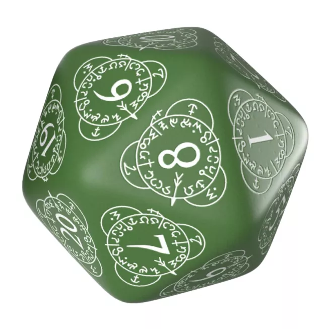 Кубик D20 Level Counter Green & white Die (1): купити за кращою ціною в Україні