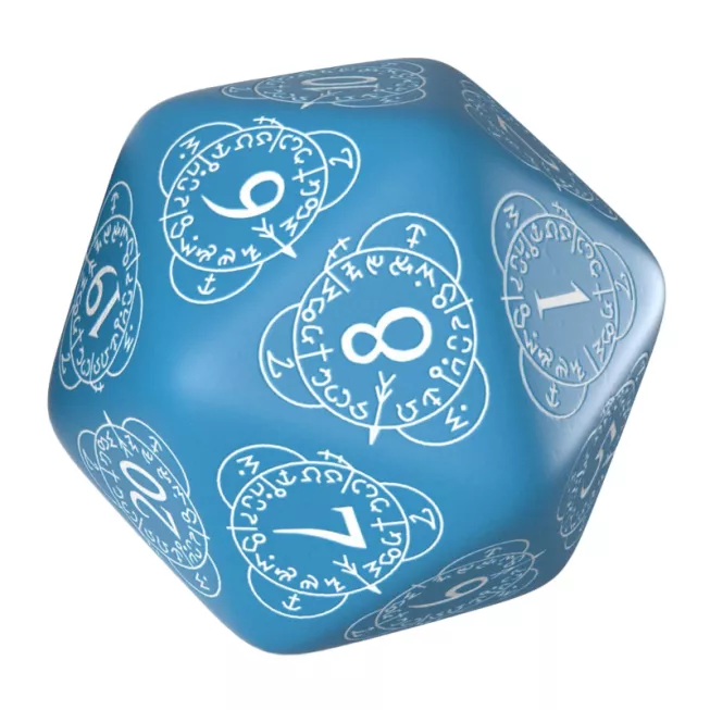 Кубик D20 Level Counter Blue & White Die: купити за кращою ціною в Україні