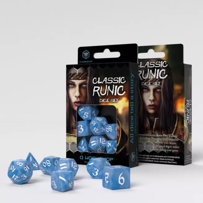 Набір кубиків Classic Runic Glacier & White Dice Set (7): купити за кращою ціною в Україні