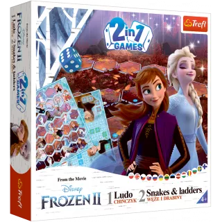 Настільна гра Лудо + Змії і Драбини 2 в 1: Крижане Серце 2