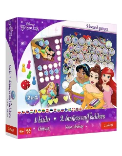 Настільна гра Лудо + Змії і Драбини 2 в 1: Принцеси Disney