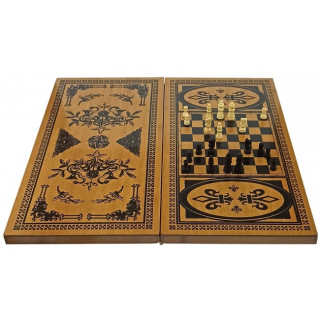 Настільна гра Нарди з шахами бамбукові (50х25х4 см)