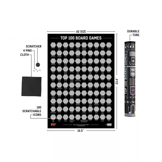 Скретч-постер Топ 100 настільних ігор (Top 100 Board Games): купити за кращою ціною в Україні